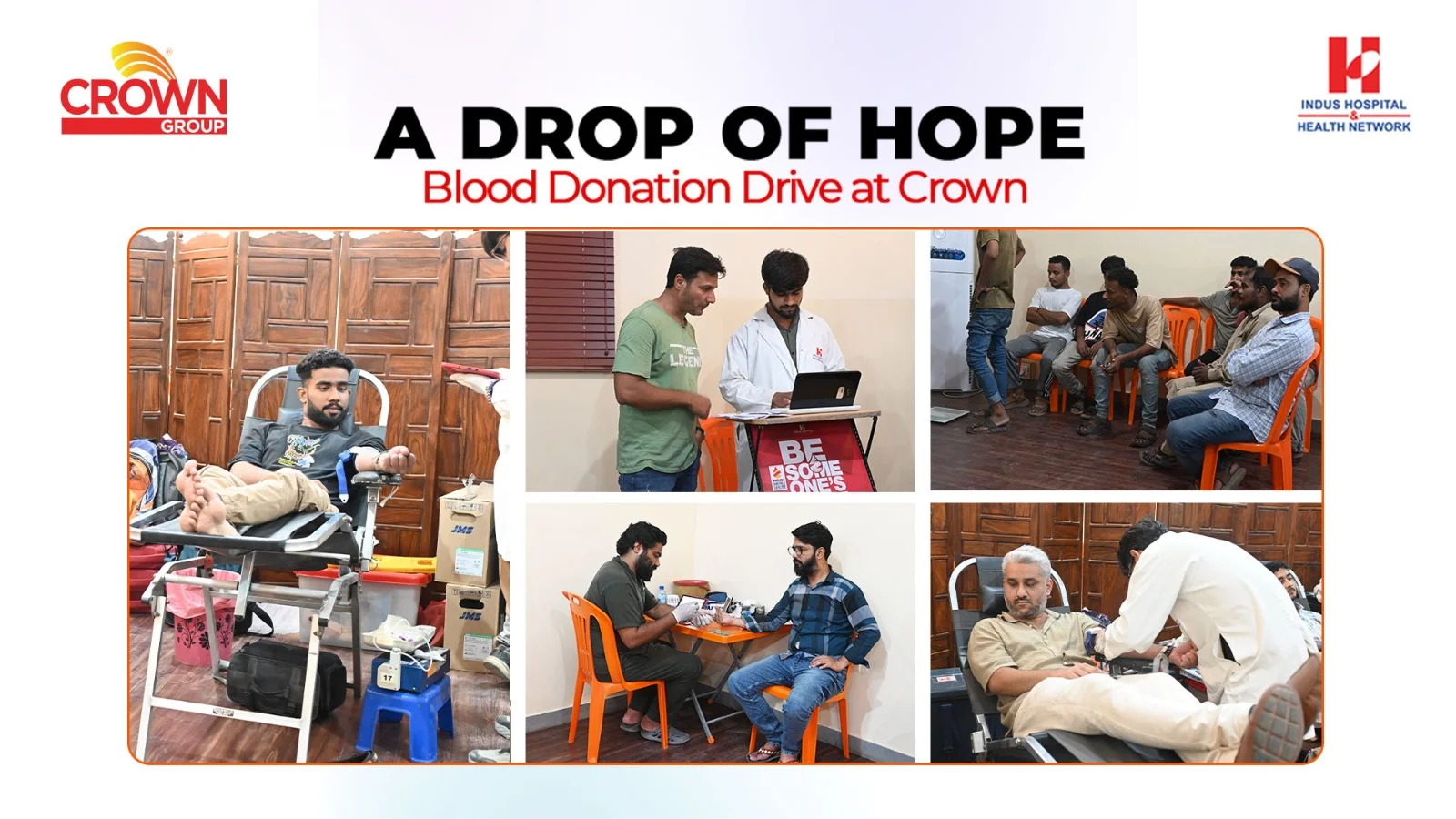 Blog cover: Blood Donation Drive at Crown: A Day of Giving with Indus Hospital